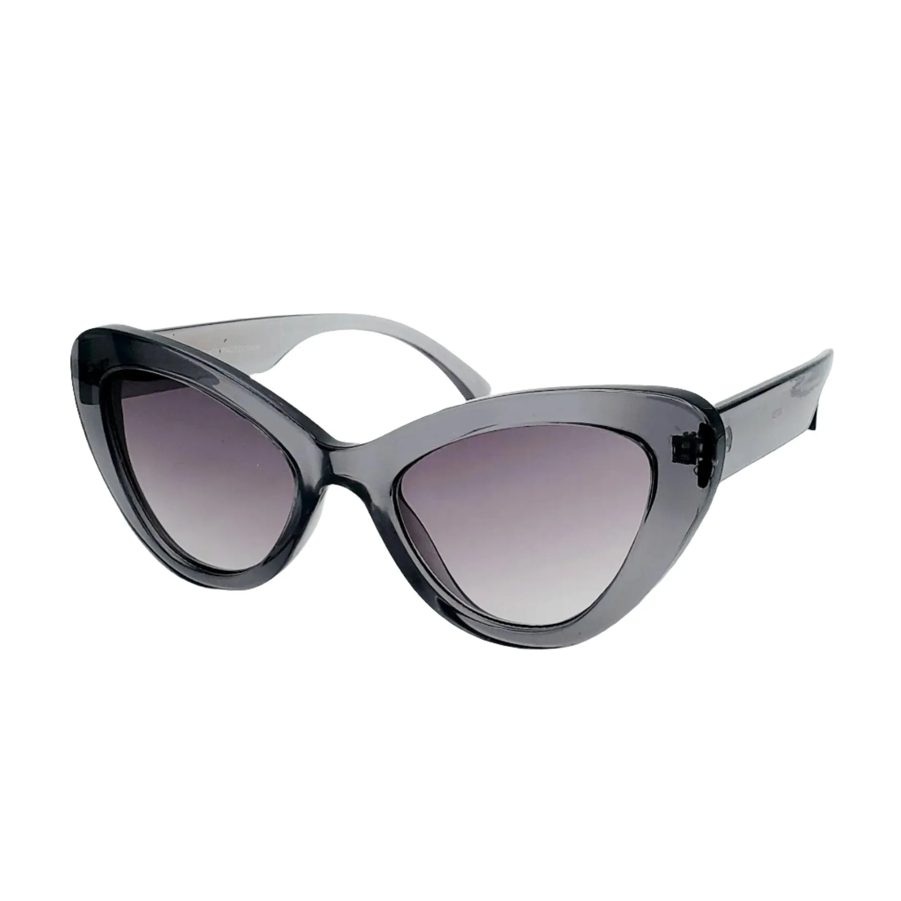 Thick Frame Cat Eye Sunglasses - Translucent Grey