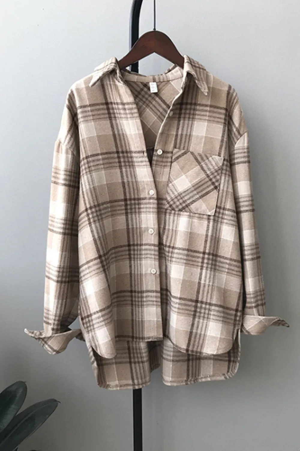 Thick Loose Warm Plaid Flannel Shirt