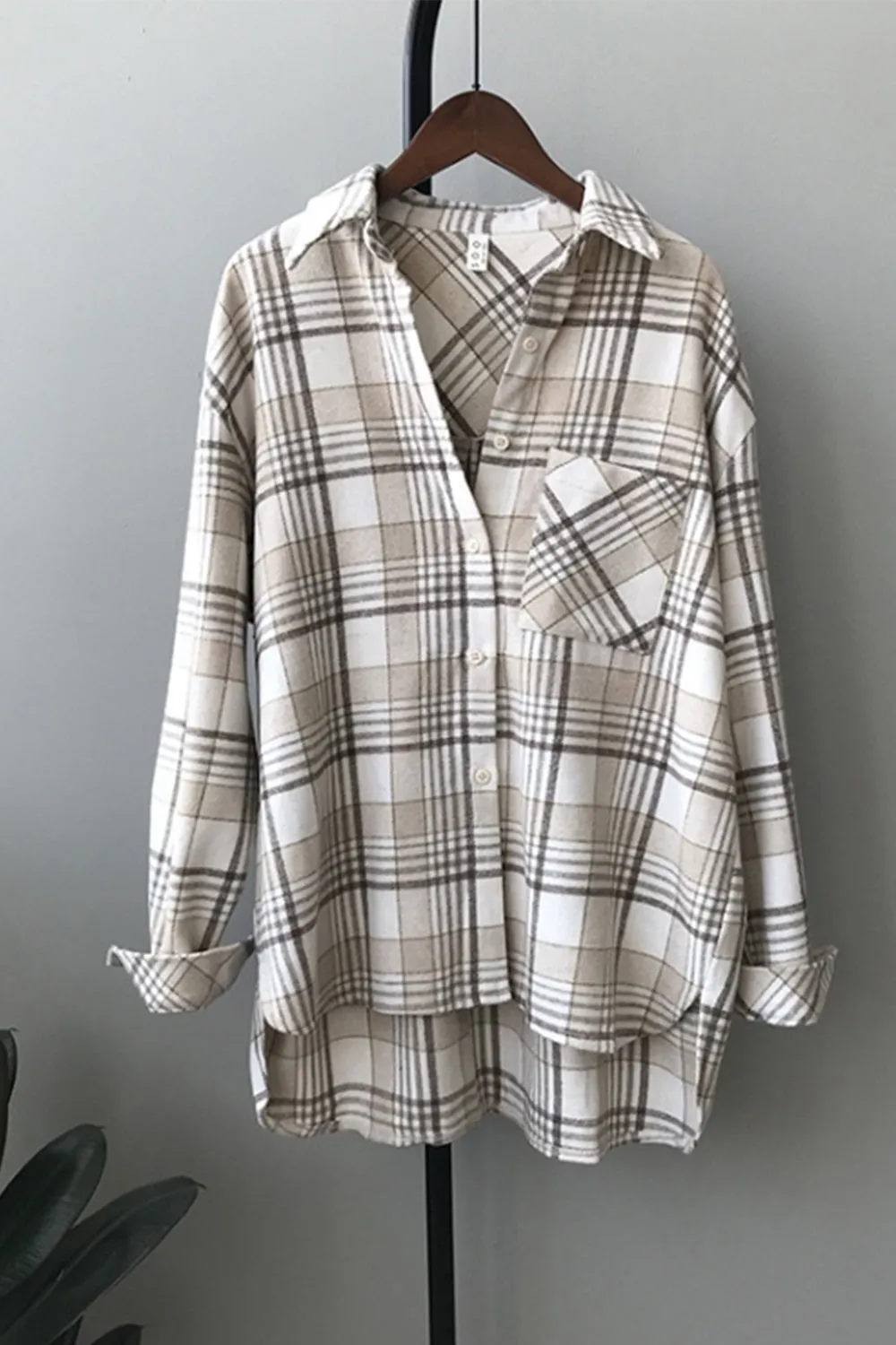 Thick Loose Warm Plaid Flannel Shirt