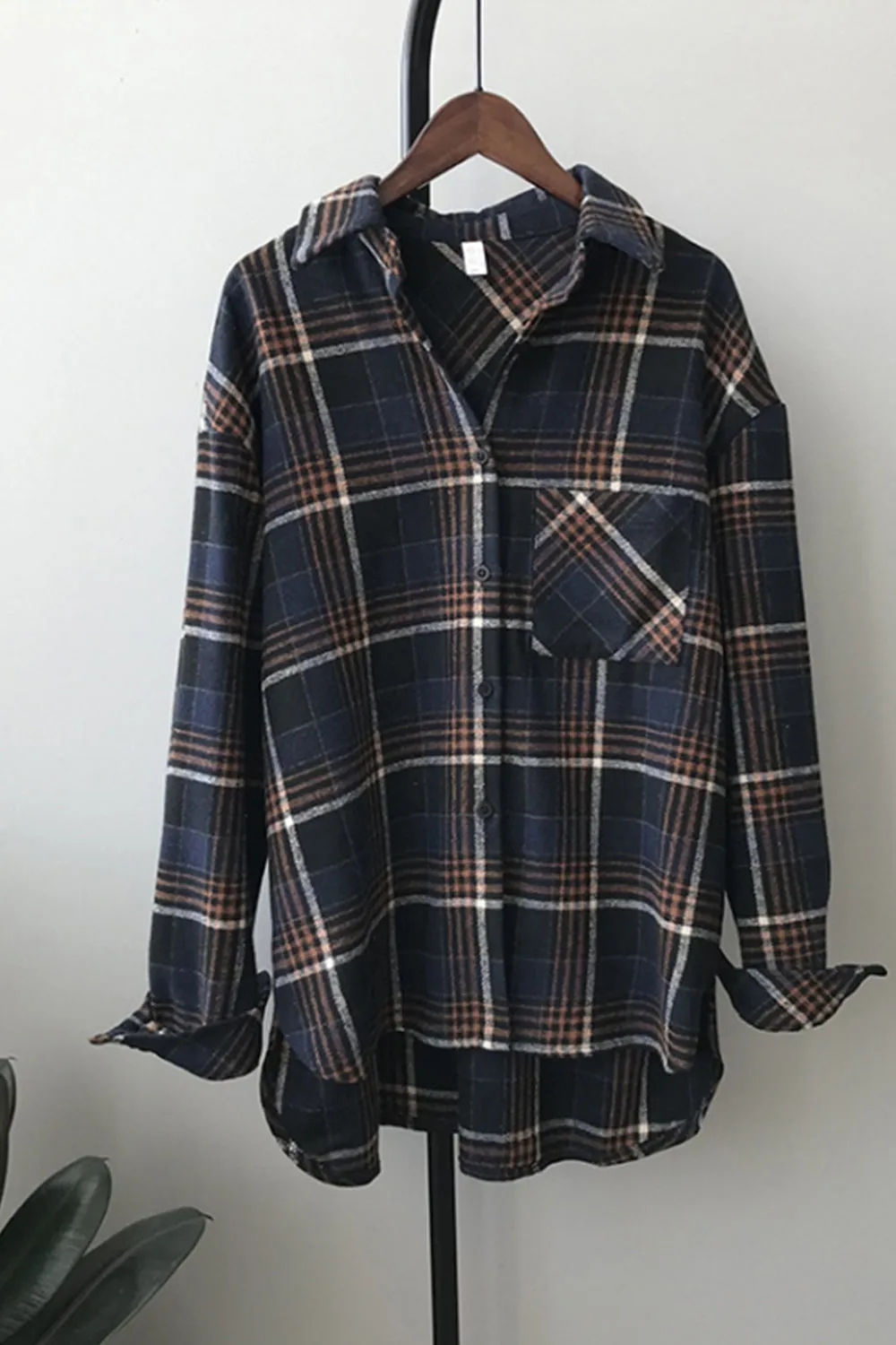 Thick Loose Warm Plaid Flannel Shirt