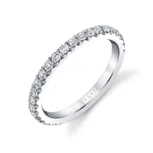 Thick Pave Wedding Band - Vanessa 18k Gold White