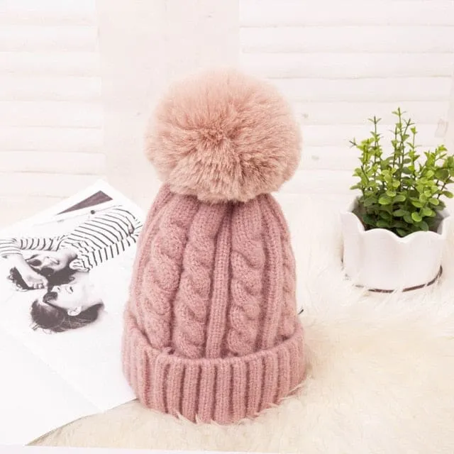 Thick Warm Wool Winter Knitted Women Hat