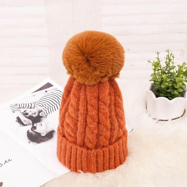 Thick Warm Wool Winter Knitted Women Hat