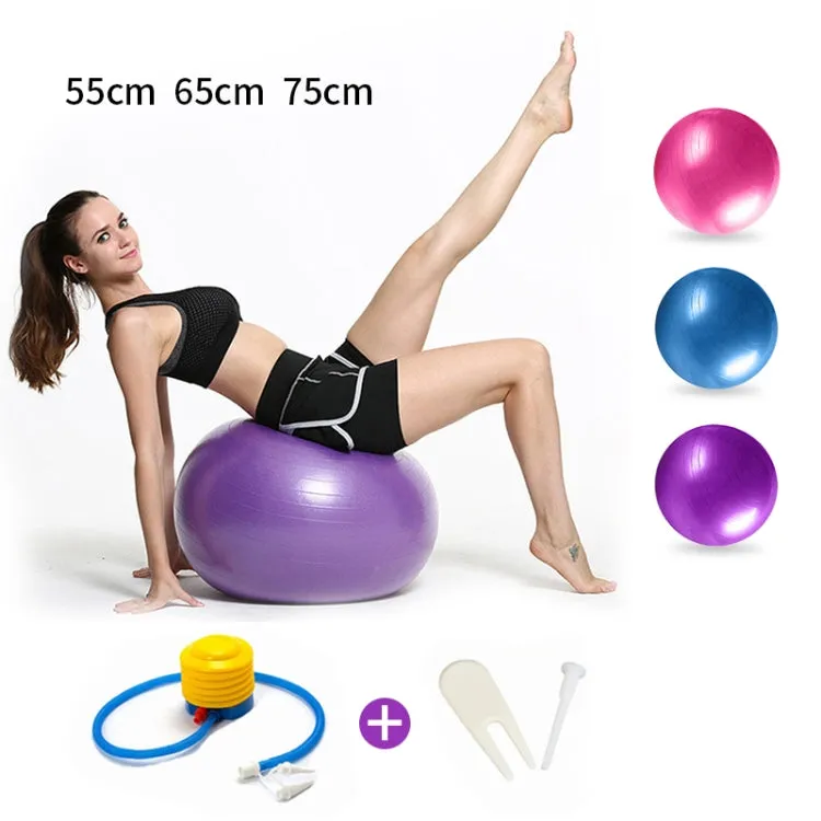 Thickening Explosion-proof Big Yoga Ball Sport Fitness Ball Environmental Pregnant Yoga Ball, Diameter: 55cm(Pink)