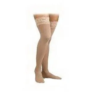 Thigh High,20-30,Med,Bge,Clsd Toe,w/Silicone Dot