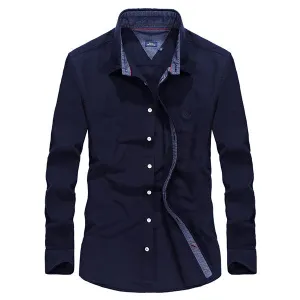 Thin Cotton Work Shirts for Men Autumn Long Sleeve Outdoor Loose