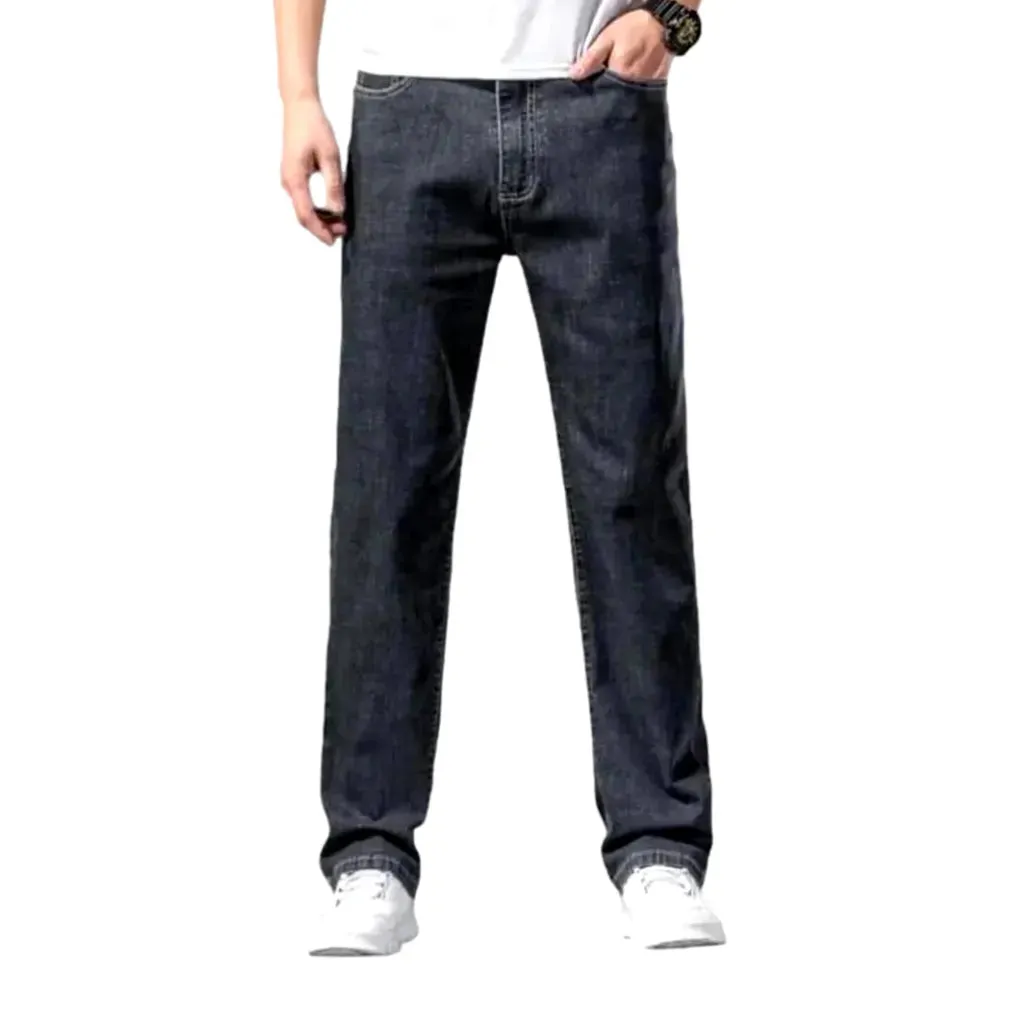 Thin men's stonewashed jeans