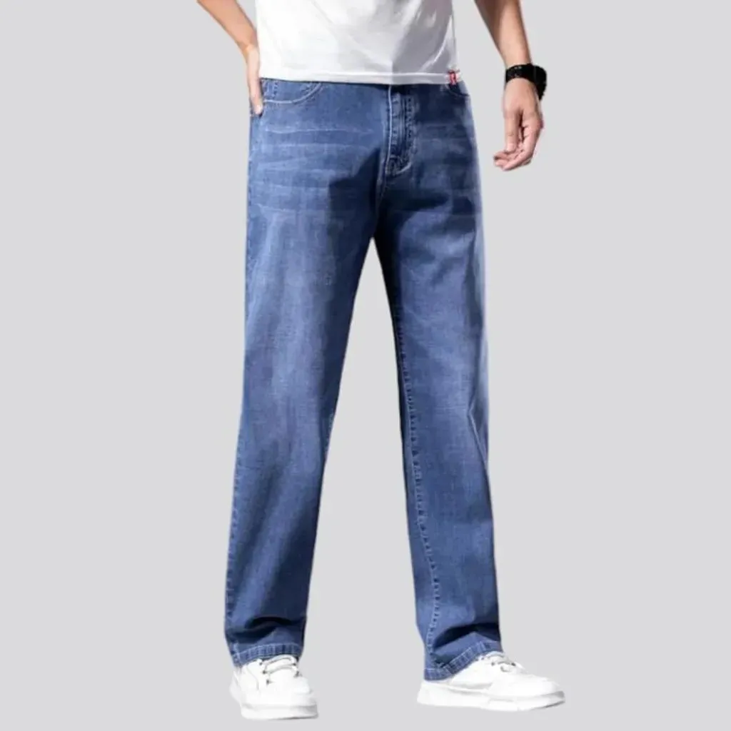 Thin men's stonewashed jeans