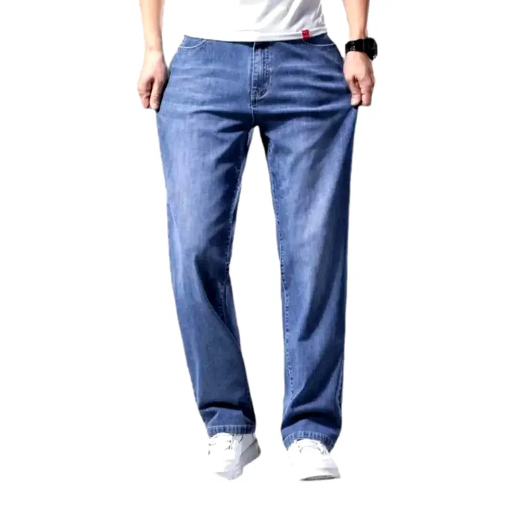 Thin men's stonewashed jeans