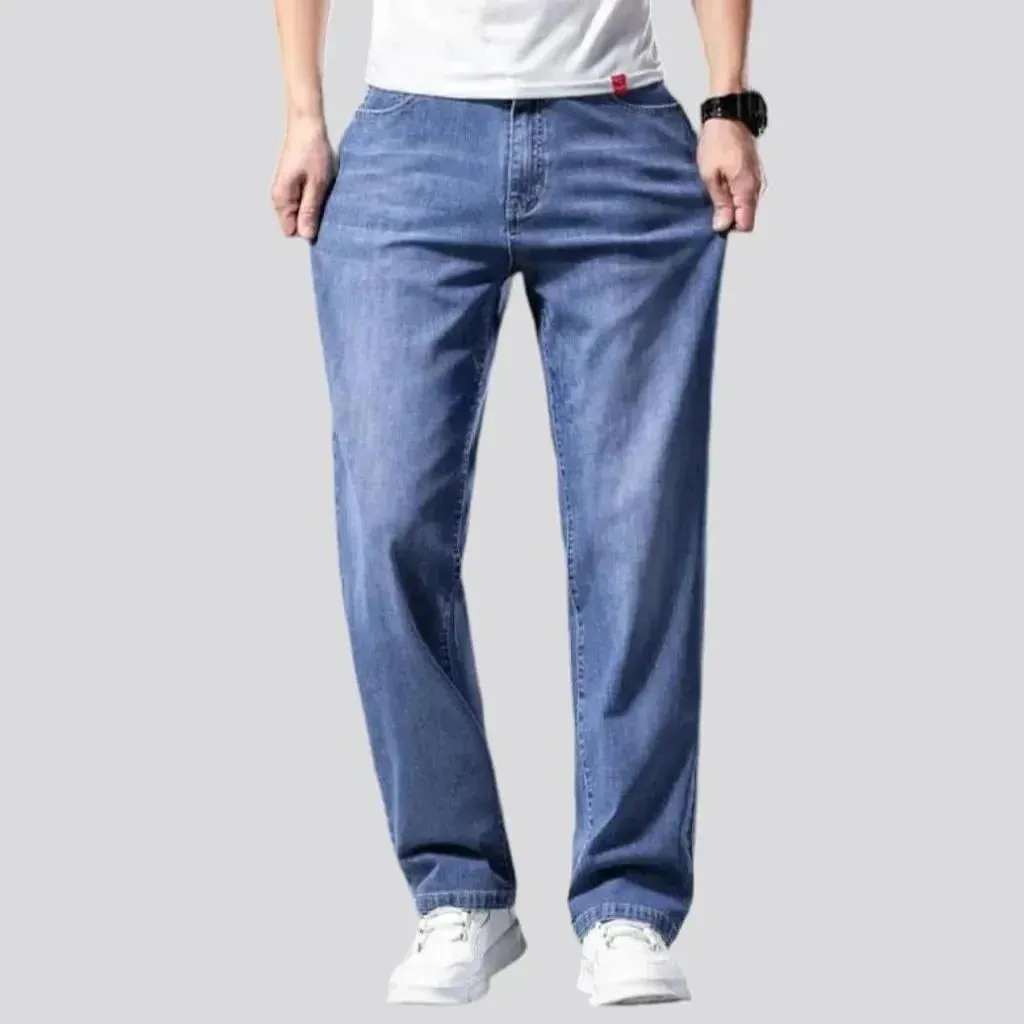 Thin men's stonewashed jeans