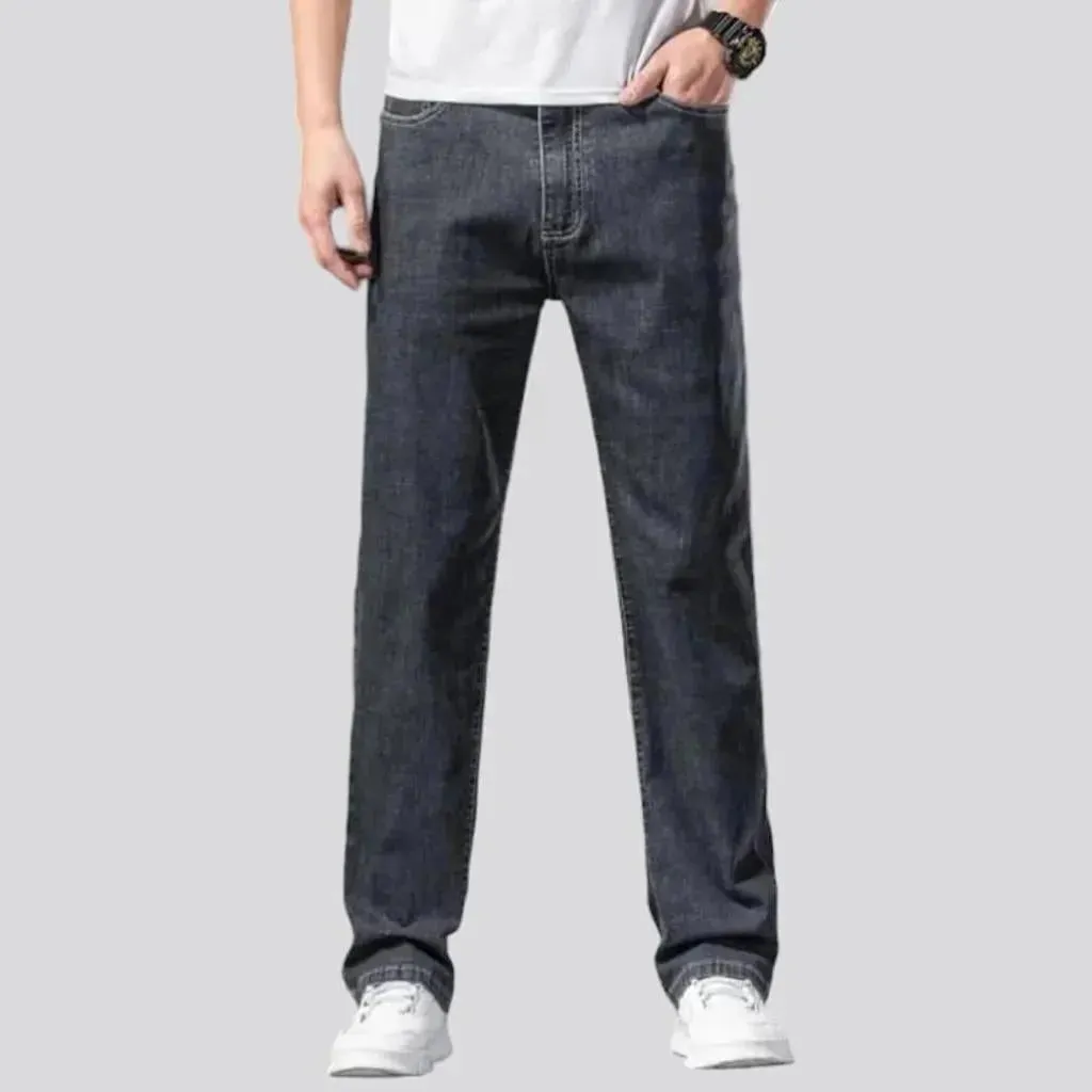 Thin men's stonewashed jeans