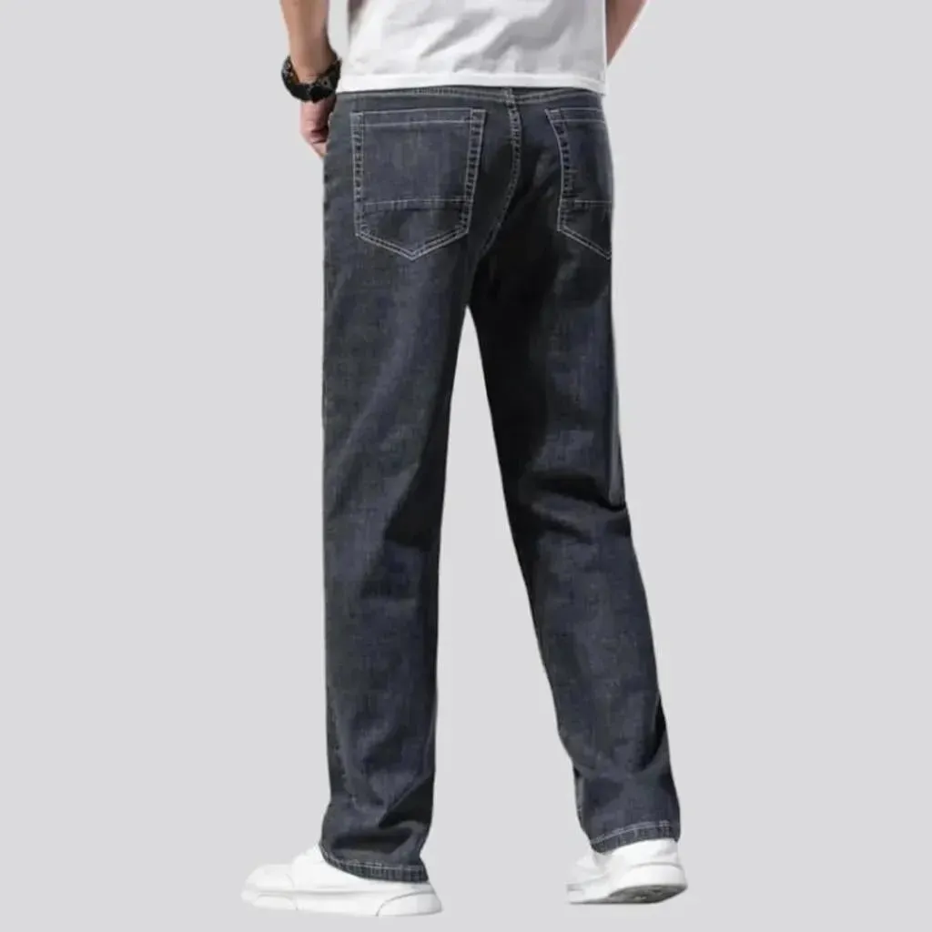 Thin men's stonewashed jeans