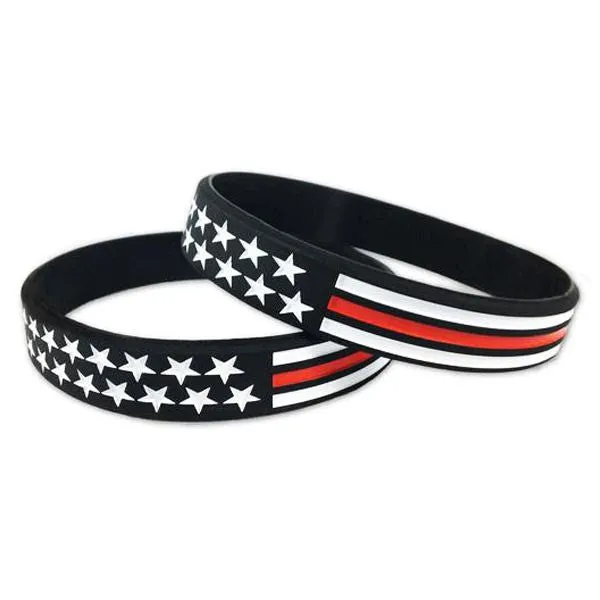 Thin Red Line American Flag Bracelet