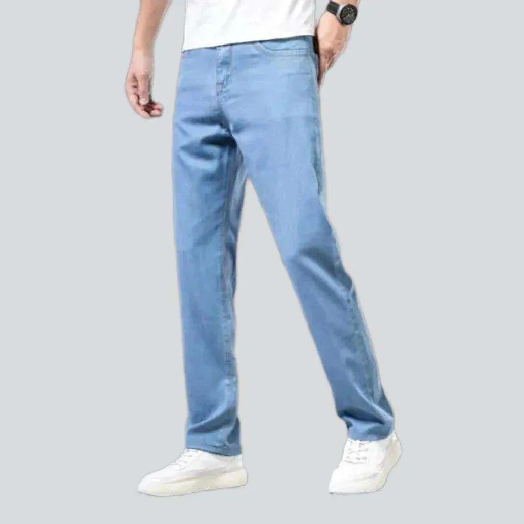 Thin straight casual men's jeans