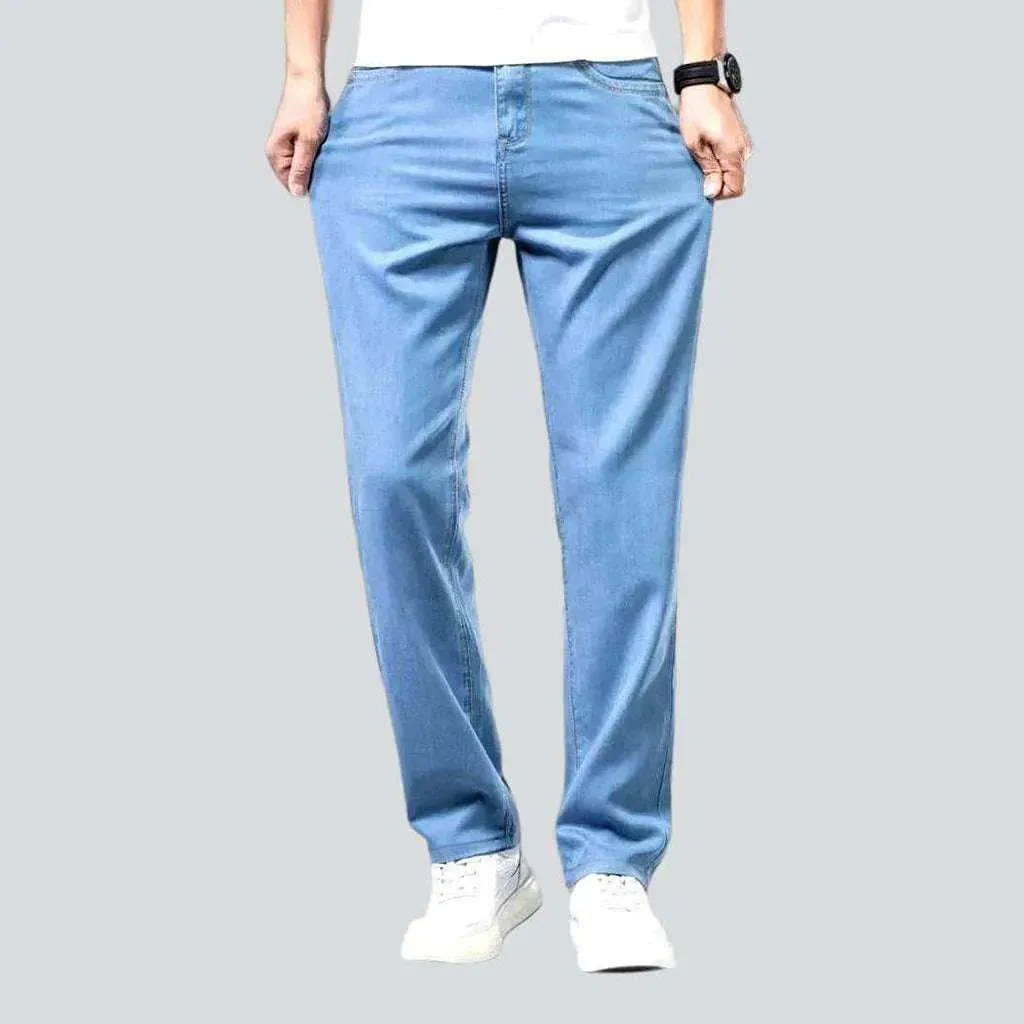 Thin straight casual men's jeans