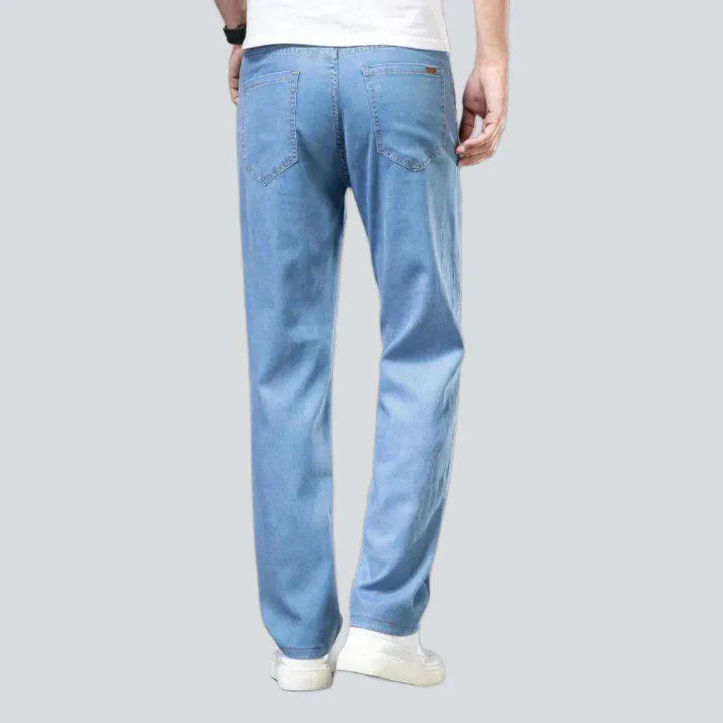 Thin straight casual men's jeans