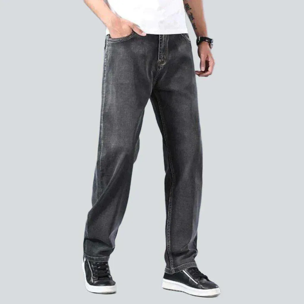 Thin stretch straight men's jeans