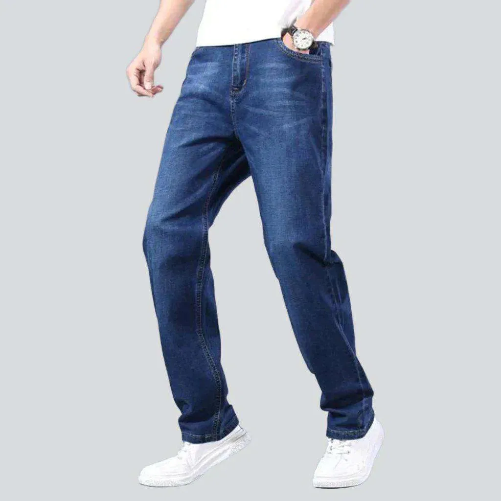 Thin stretch straight men's jeans