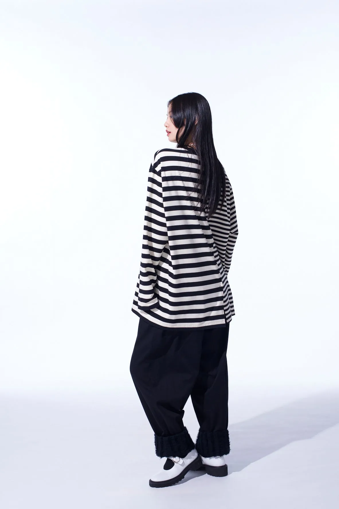 THIN STRIPE   THICK STRIPE SHIFTING LONG SLEEVE T-SHIRT