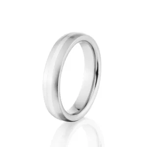 Thin Womens Cobalt Band: Silver Two-Tone Wedding Band