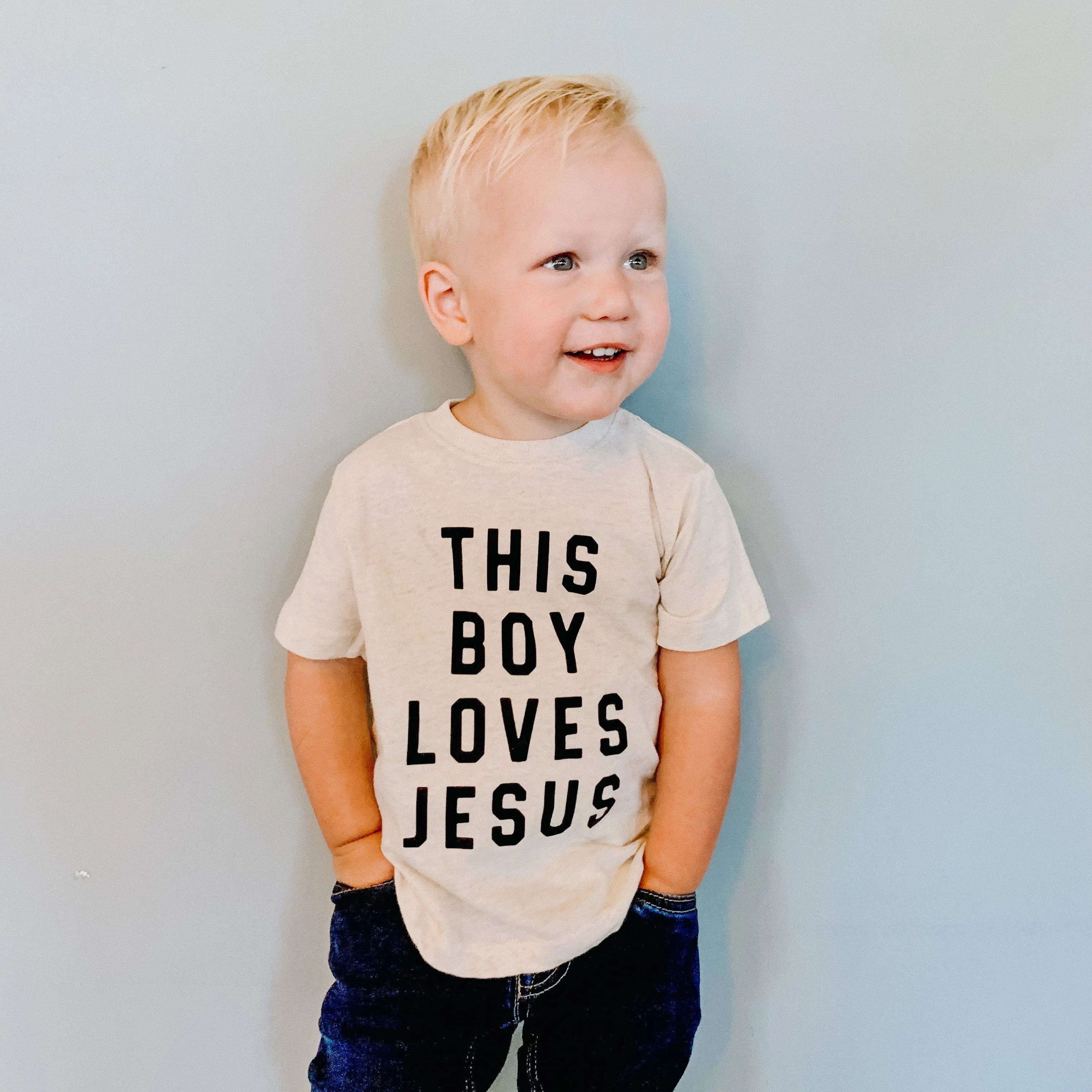 This Boy Loves Jesus Toddler Shirt