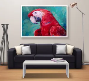 this captivating Scarlet Macaw wall painting