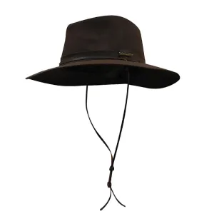 Thomas Cook Mens Wide Brim Oilskin Hat - Dark Brown