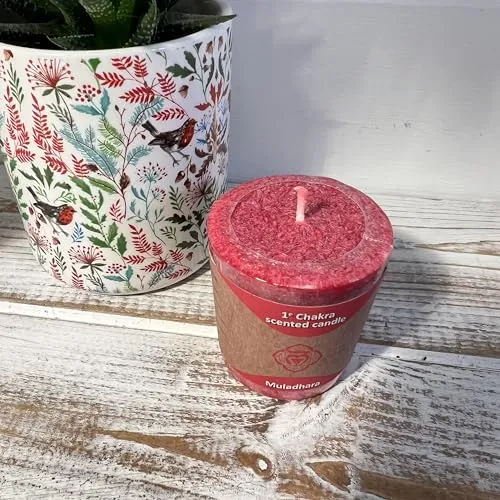 Thorness Root (Red) - Chakra Candle | Standing at About 4.5 centimetres Tall (1.75 inches), emanates an Aura of Rustic Charm, invoking The Essence of The Earth Itself., 31673