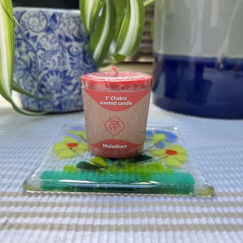 Thorness Root (Red) - Chakra Candle | Standing at About 4.5 centimetres Tall (1.75 inches), emanates an Aura of Rustic Charm, invoking The Essence of The Earth Itself., 31673