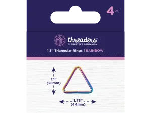 Threaders 1.5” Triangular Rings - Rainbow (4pc)