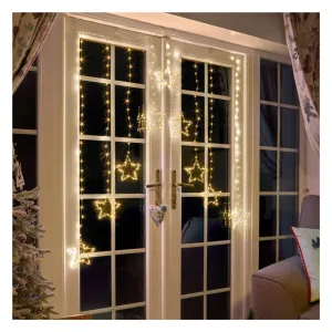 Three Kings Star Warm White Curtain String Lights