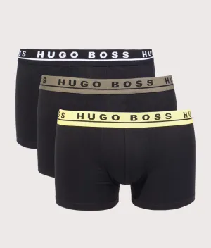 Three Pack of Colour Waistband Trunks