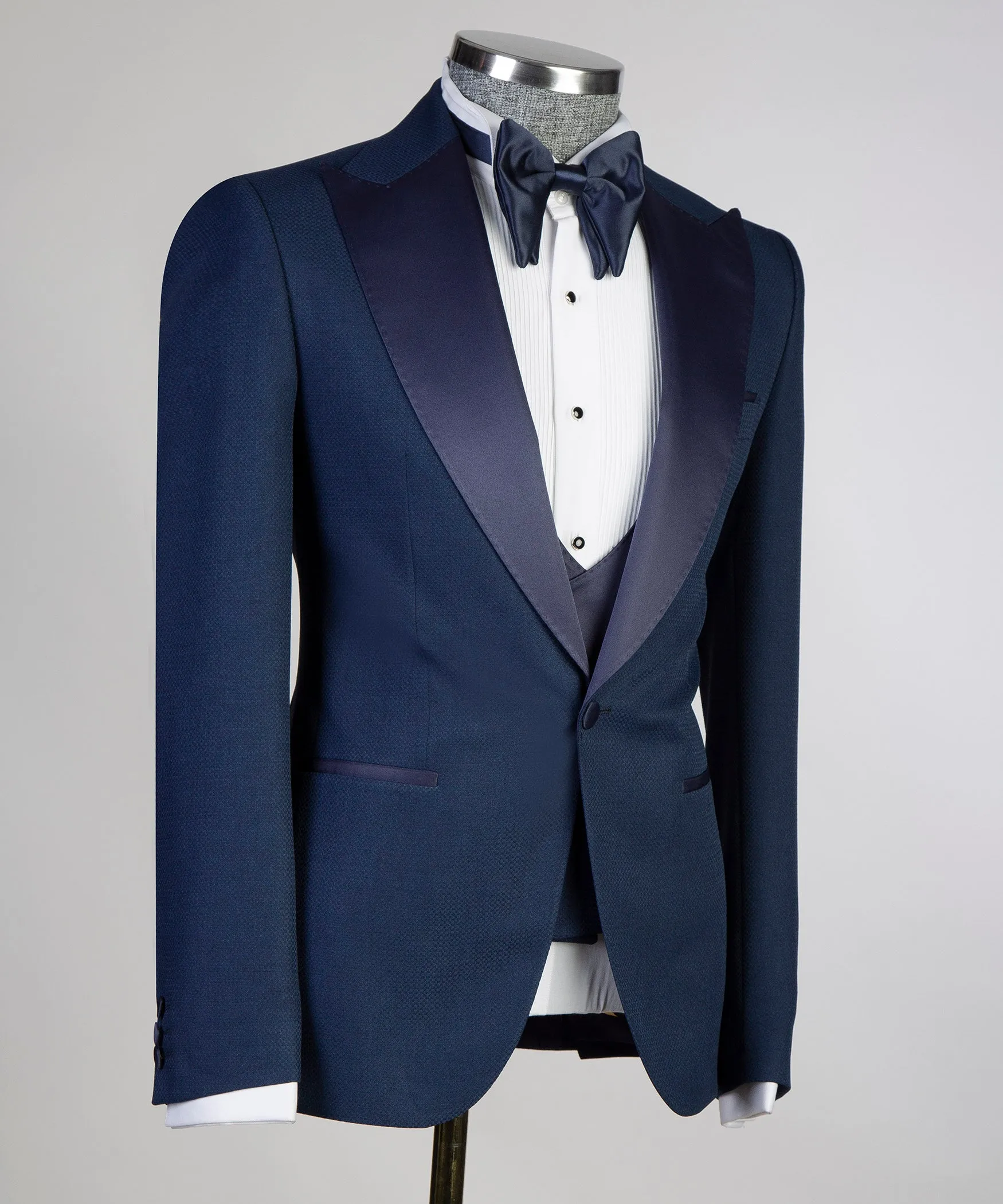 Three Piece Mens Navy Tuxedo