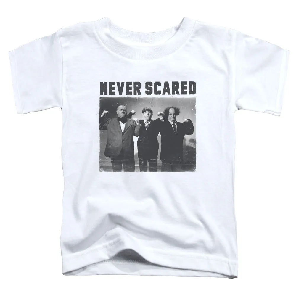 Three Stooges Never Scared Toddler Kids Youth T Shirt White