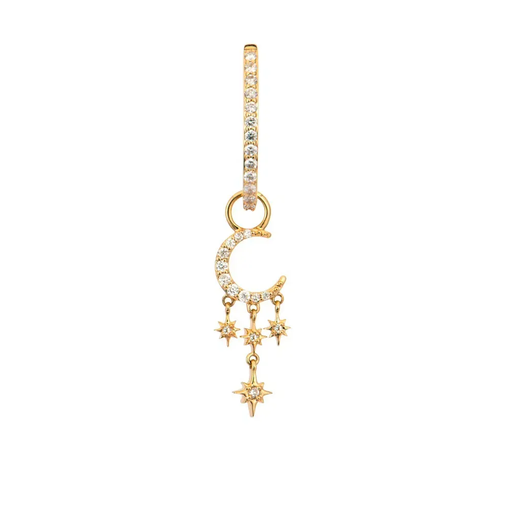 Three Stories Crescent Moon Charm