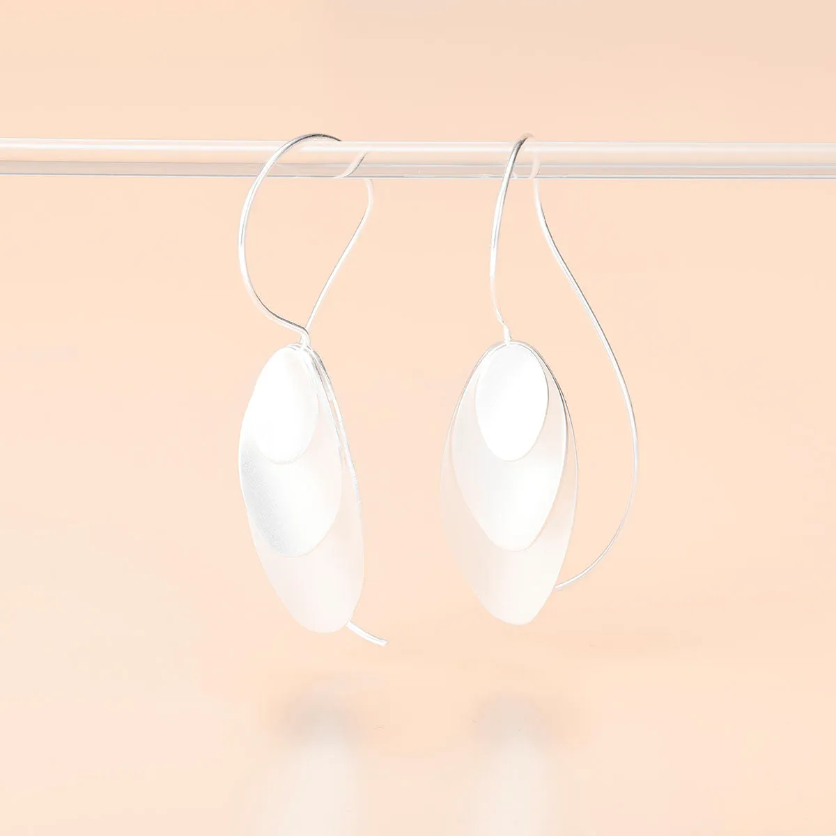 Three Twisted Leaf Shaped Earrings