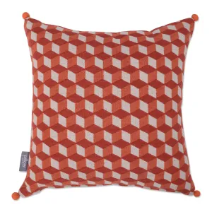 Throw Pillow, Totally Cubular in Orange, 18" x 18"