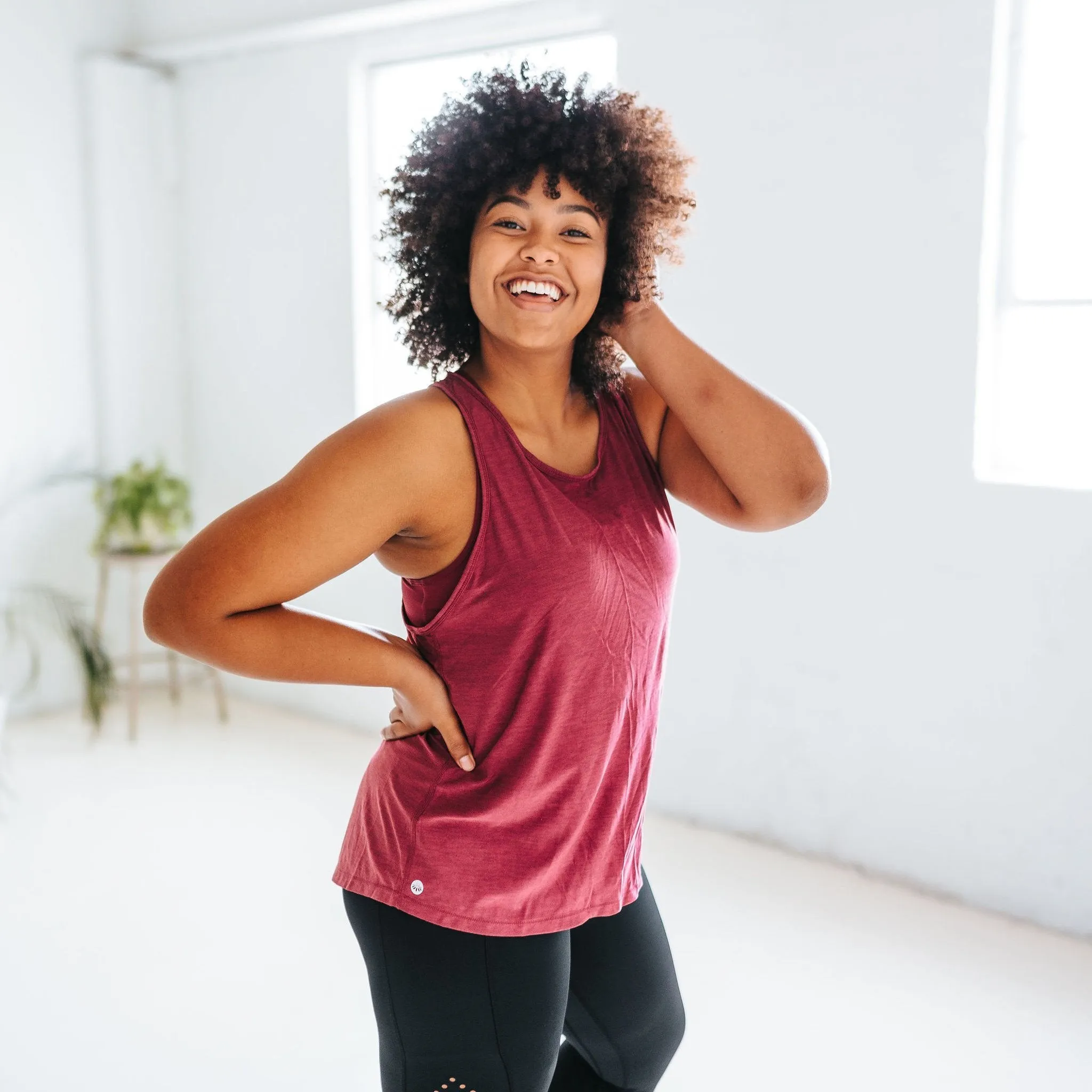 Tie Back Tank - Merlot