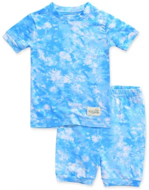 Tie Dye Blue Bamboo Short Sleeve Pajamas