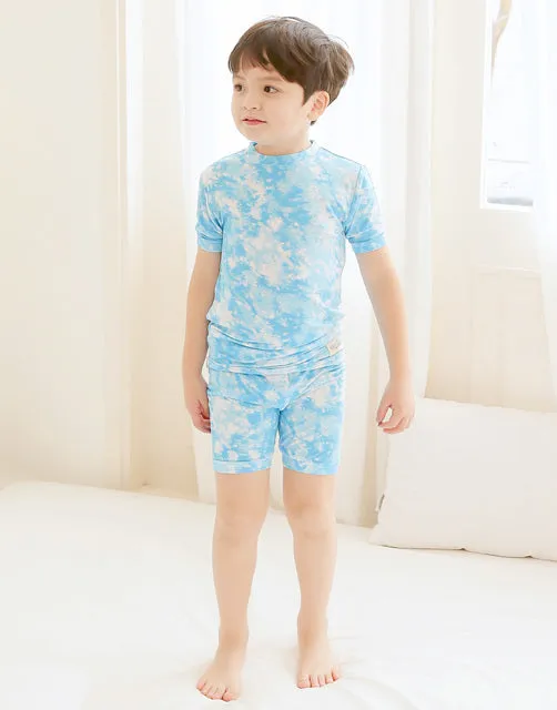 Tie Dye Blue Bamboo Short Sleeve Pajamas