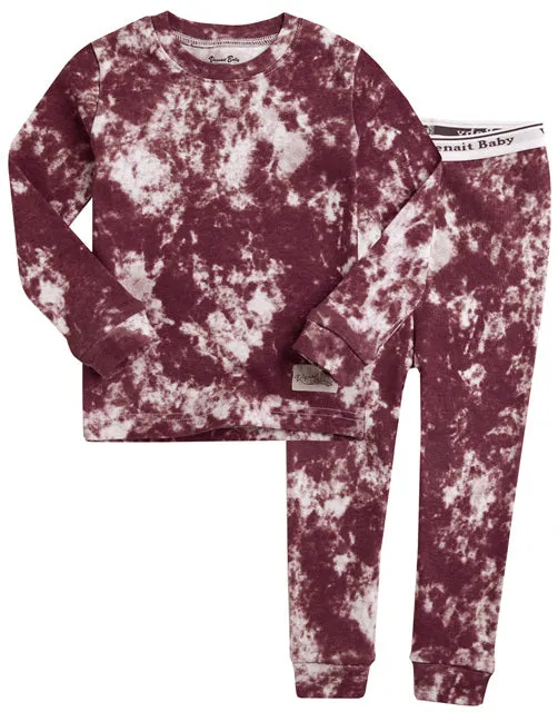 Tie Dye Burgundy Long Sleeve Pajama