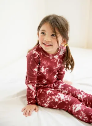 Tie Dye Burgundy Long Sleeve Pajama