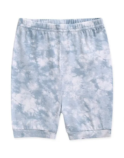 Tie Dye Powder Blue Bamboo Short Sleeve Pajamas