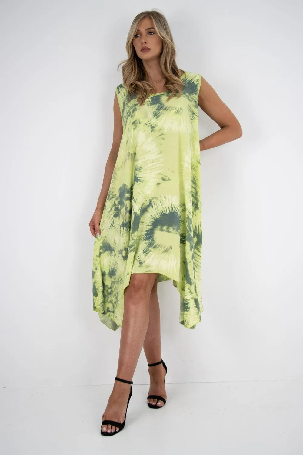 Tie Dye Print Vest Dress