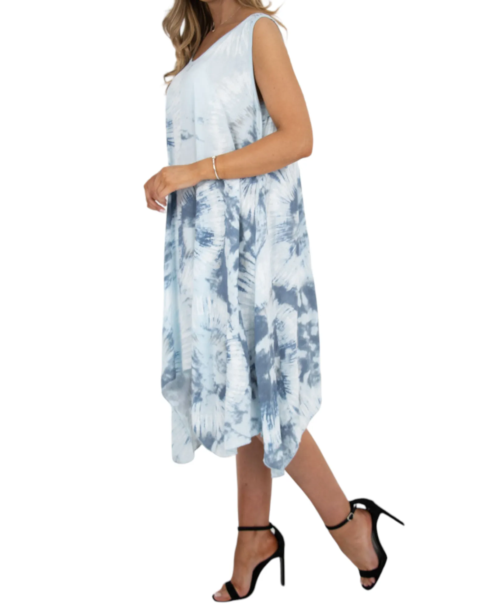 Tie Dye Print Vest Dress