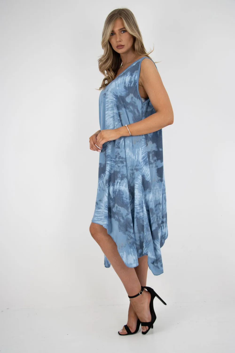 Tie Dye Print Vest Dress