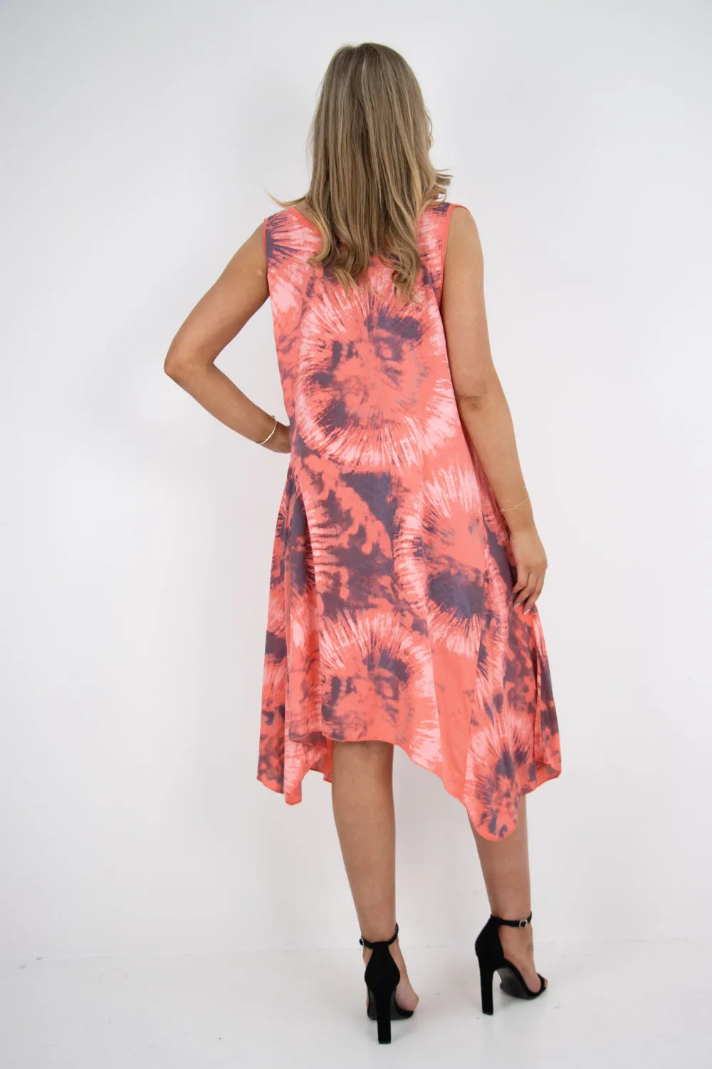 Tie Dye Print Vest Dress