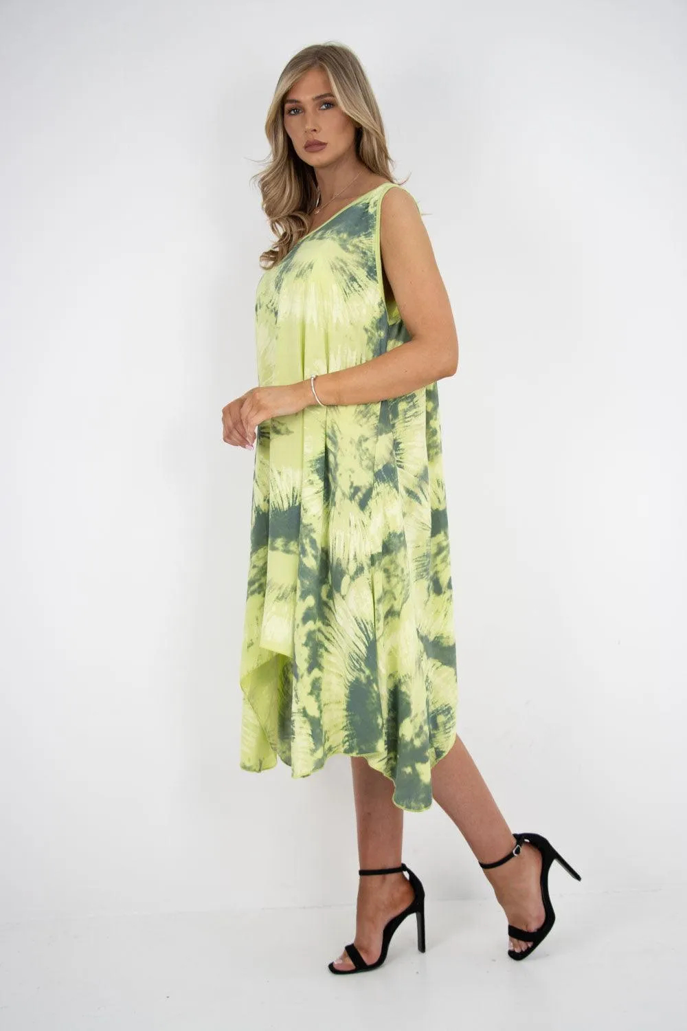 Tie Dye Print Vest Dress