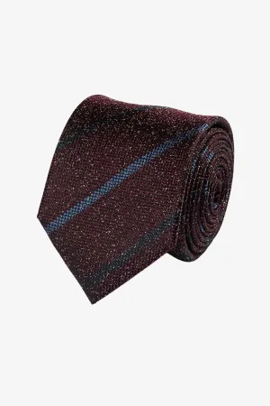 Tie - Silk burgandy flecks with stripe