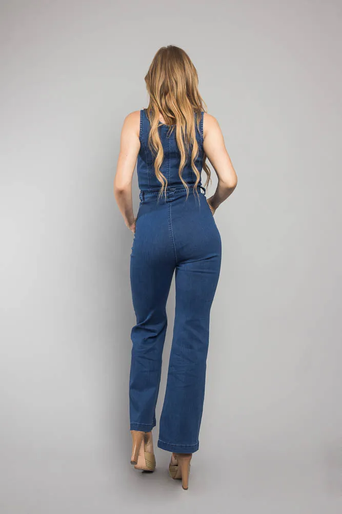 Tied Denim Jumpsuit